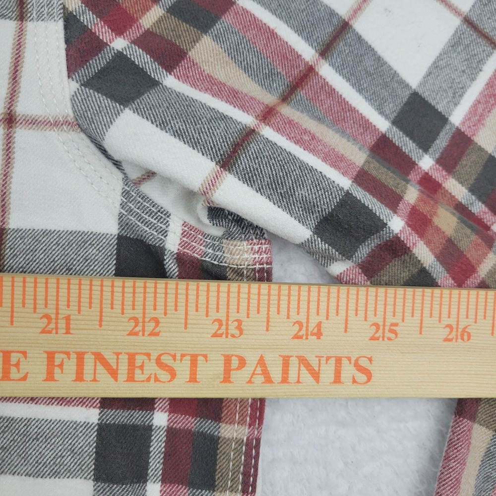 Ridgecut Mens Large Plaid Flannel Button Up Long Sleeve Workwear Cotton Shirt - Picture 4 of 12